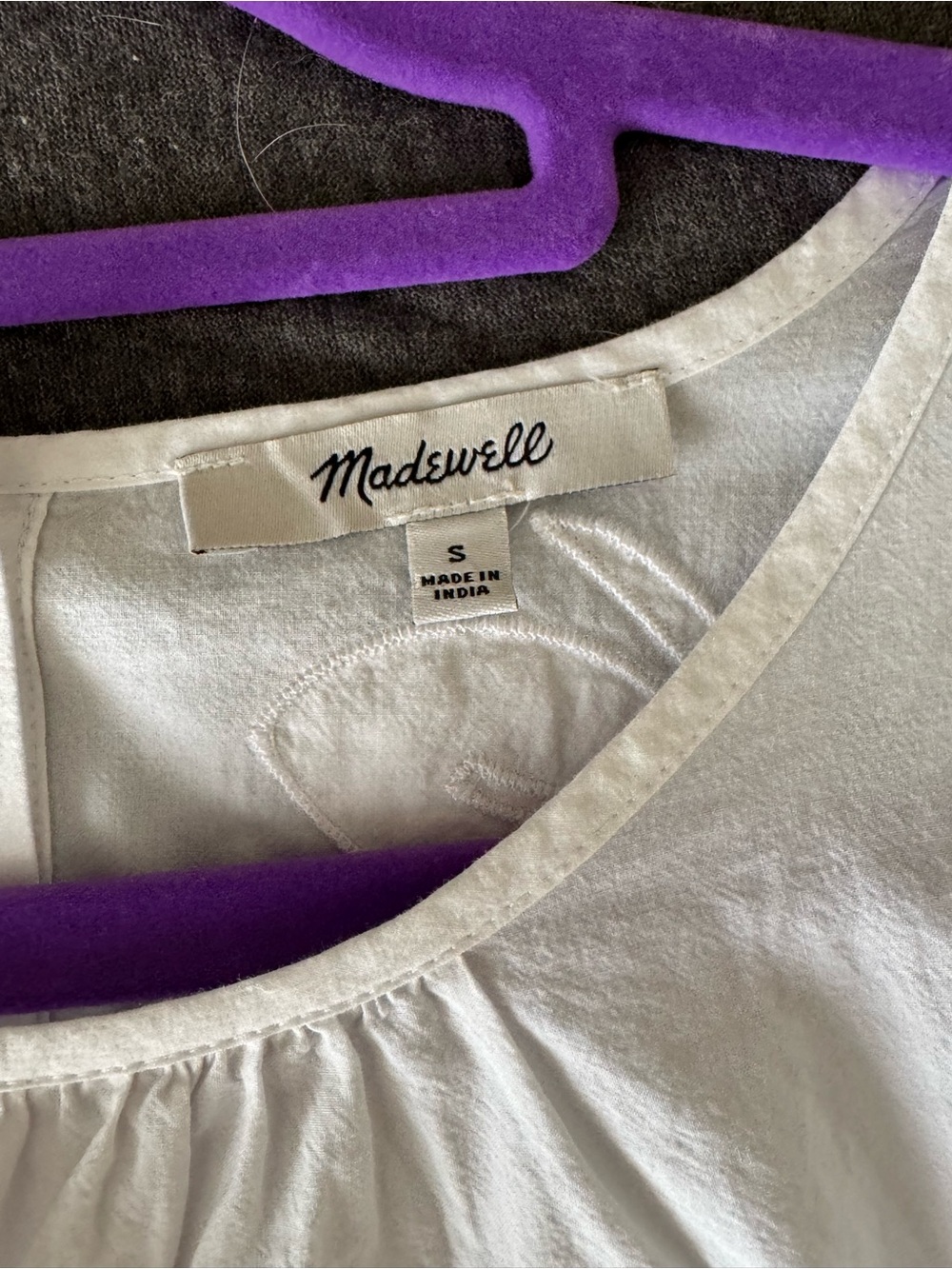 Madewell White Gathered Neckline Top - Picture 5 of 6